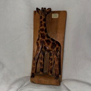 Vintage Hand Carved Wooden Giraffe Figurine8" Tall, Authentic Kenyan Safari Art